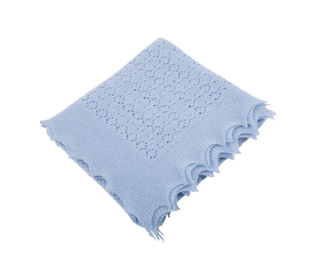 Cosy Cashmere Baby Shawl Blue (Gift Boxed)