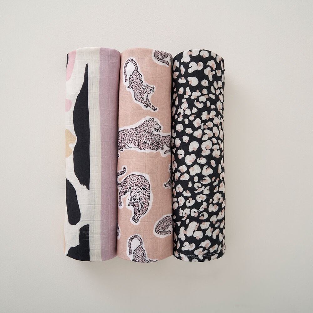 Pretty Wild Muslin Swaddles (Pack of 3)